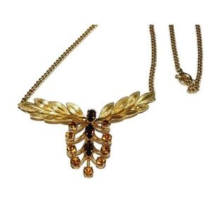 Vintage Gold Filled Necklace, Cascading Rhinestone Van Dell Necklace-‎ Like New